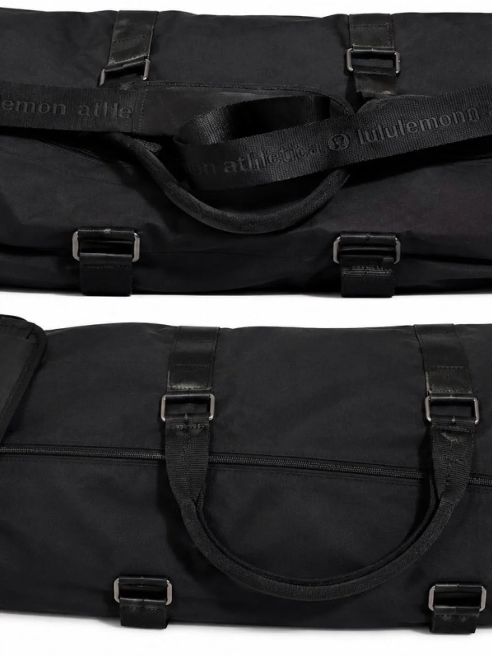 Lululemon Athletica Yoga Mat and Gym Storage Bag in black.